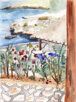 painting of greek terrace