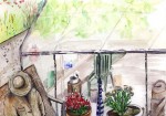 painting of greenhouse
